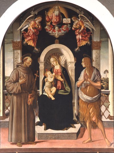 Madonna und Kind mit Heiligen von Jacopo Pontormo